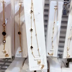 Bracciale da donna con quadrifoglio, sicuro per la doccia, anallergico, non sbiadisce - Gioielli di marca internazionale, negozio di fabbrica - Product Image 4