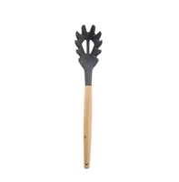 Ensemble de 12 pièces ustensiles de cuisine en silicone avec manche en bois de hêtre épaissi spatule à long manche passoire fournitures d'outils de cuisson