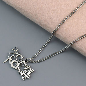 สร้อยคอจี้สแตนเลสวงร็อคสุดโรแมนติกสำหรับทุกเพศเครื่องประดับรูปทรงเรขาคณิตสไตล์พังก์คอสเพลย์แฟชั่นเหมาะสำหรับเด็กและผู้ใหญ่ - Product Image 5