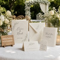 Modernes Yacht-Hochzeits-Set mit Pflanzbarem Samenpapier, Nautisch Gestreiftes Yacht-Hochzeitspapier-Set