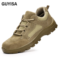 GUYISA bottes de sécurité décontractées à la mode, chaussures de travail pour hommes à tête en acier résistant aux coups de couteau