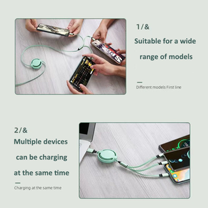 Cavo di Ricarica <span class=keywords><strong>USB</strong></span> Retrattile 3-in-1 Taipuxi, Cavo <span class=keywords><strong>USB</strong></span> Rotondo 3 in 1 in Silicone Liquido per Viaggi e Regali - Product Image 3