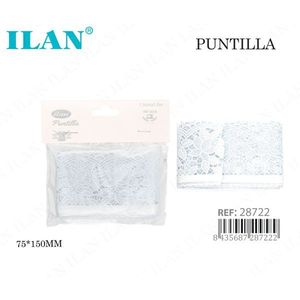 Dentelle Ilan Puntilla 75x150mm, Bordure Brodée Blanche pour Couture et Artisanat - Product Image 1