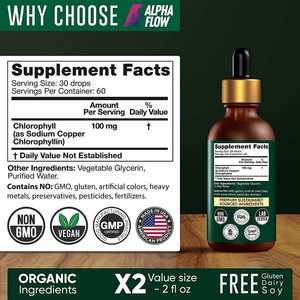 ยาหยอดคลอโรฟิลล์เหลวสารสกัดจากสมุนไพรผลิตภัณฑ์เสริมพลังงานสำหรับผู้ใหญ่ไม่เหมาะสำหรับหญิงตั้งครรภ์ปริมาณในช่องปาก - Product Image 4