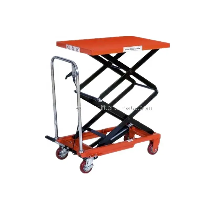 Manual Hand Lift Carrier Hydraulic Scissor Trolley Lift Made In China