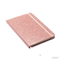 Carnet A5 brillant avec couverture en PU, couverture rigide personnalisée, magnifique journal en PU brillant avec bande élastique