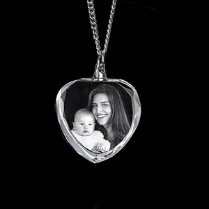 Kalung Kristal Kaca Foto Kustom Terbaru Grosir Murah, Hadiah Pernikahan Kaca untuk Kotak Hadiah Hari Valentine - Product Image 6