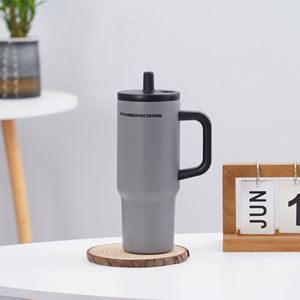 Travel Drink Tumbler 720ml Stainless Steel <b>Double</b> <b>Wall</b> Vacuum <b>Cup</b> with Portable Handle Straw Lid - Product Image 4