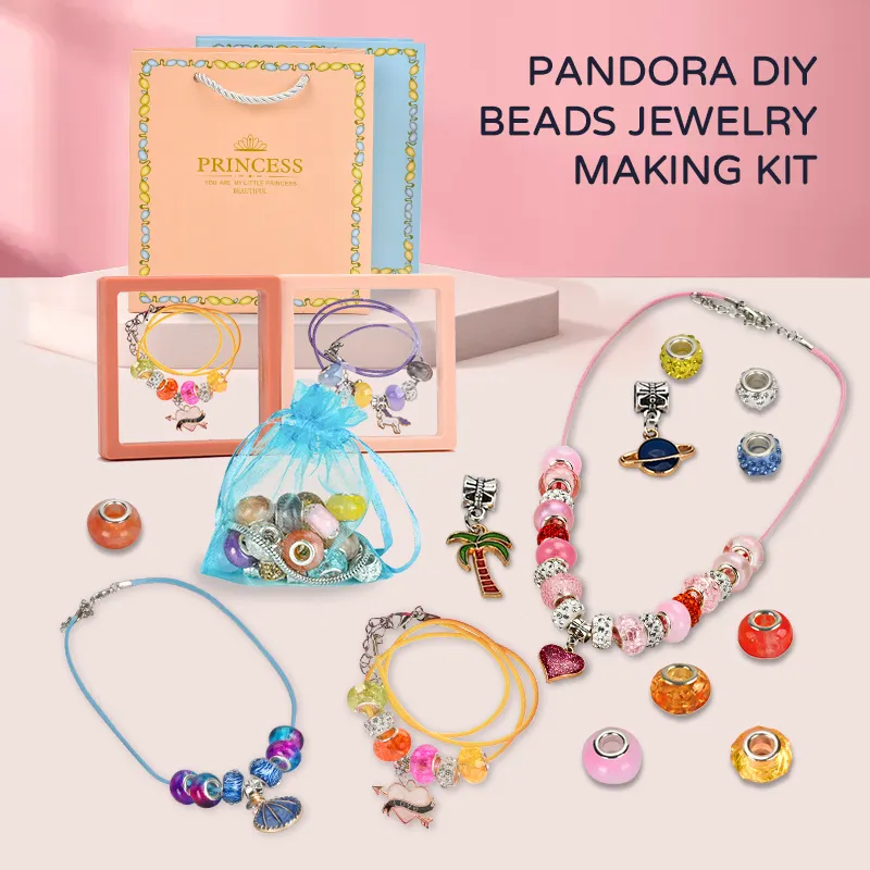 New Toy Fashion DIY Style Kids Handmade Beads Bracelet Jewelry Making Gift Box Kit for Girls
