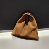 Top Layer Frosted Cowhide Triangle Tragbare kleine Damen Modische All-Match Handtasche Schulter Einkaufstasche Polyester Futter