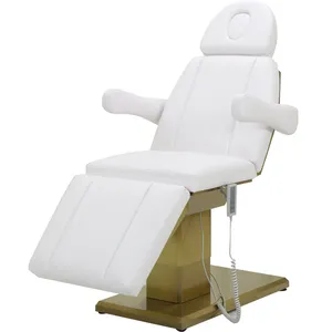 Latest Modern Adjustable Massage Table White Gold Electric Lash Tech Bed Aesthetic Clinic Bed