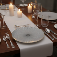 Assiettes à dîner en porcelaine écologiques de luxe nordique avec bord doré, vaisselle pour mariages et fêtes