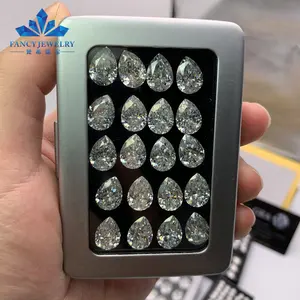 China Outlet Moissanite Loose Gemstone D VVS Pear Crushed Iced Cut Synthetic Moissanite Drop Shape Diamond