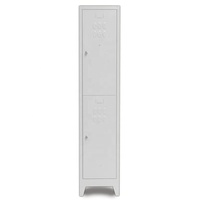 Armoire de dressing BODUR écologique à double casier, 2 portes, en acier renforcé, à deux niveaux, avec trous de ventilation et verrou à loquet, légère