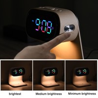 Vente chaude Sans Fil Rechargeable 15W Lampe De Table Multifonctionnel ABS Réveil Veilleuse Smart Home Décoration