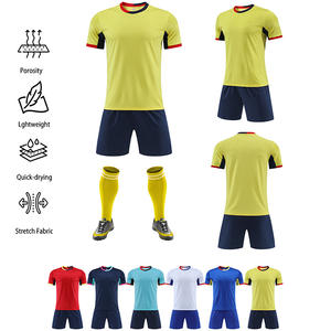 Spielerversion Blanko Individuell Anpassbar Schnelltrocknend V-Ausschnitt Digital Bedruckt Herren Fußball-Uniform Set Fußballtrikots Großhandel - Product Image 2