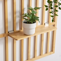 Étagère murale moderne en bambou à trois niveaux, robuste, de qualité supérieure, écologique, design suspendu, grande capacité pour