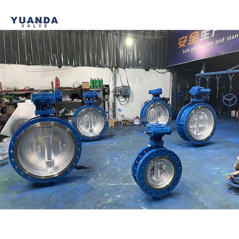 Epoxy Coated Ductile Iron Butterfly Valve Double Flange Gear Operated ...