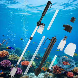 Cjtc244567901az Battery Operated Aquarium Vacuum Gravel Cleaner Set <b>Plastic</b> Rod Manual Operation For <b>Fish</b> <b>Tank</b> Maintenance - Product Image 2