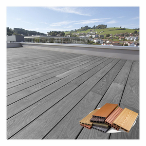 Tablero de cubierta de suelo WPC para exteriores de coextrusión compuesto de plástico de madera de gama alta de fácil instalación - Product Image 1