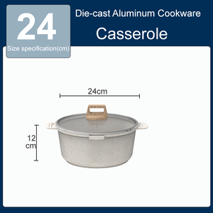 Ensemble de 7 casseroles et poêles en granit blanc, batterie de cuisine à <span class=keywords><strong>induction</strong></span> antiadhésive avec poêles et casseroles (sans PFOS, sans PFOA) - Product Image 4