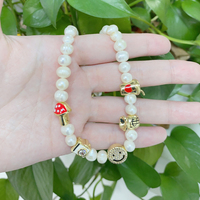 Mode femme bijoux perle perles tasse argent sac sourire caméra champignon pendentifs collier bijoux pour femmes hommes accessoires