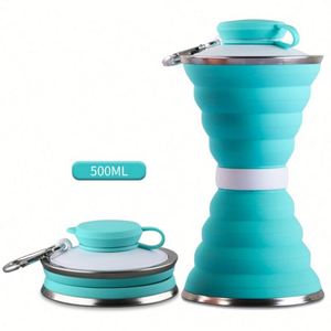 Gobelet pliable personnalisé avec logo, qualité alimentaire sans BPA, gobelet de voyage réutilisable portable pour le camping, la randonnée et les sports - Product Image 4