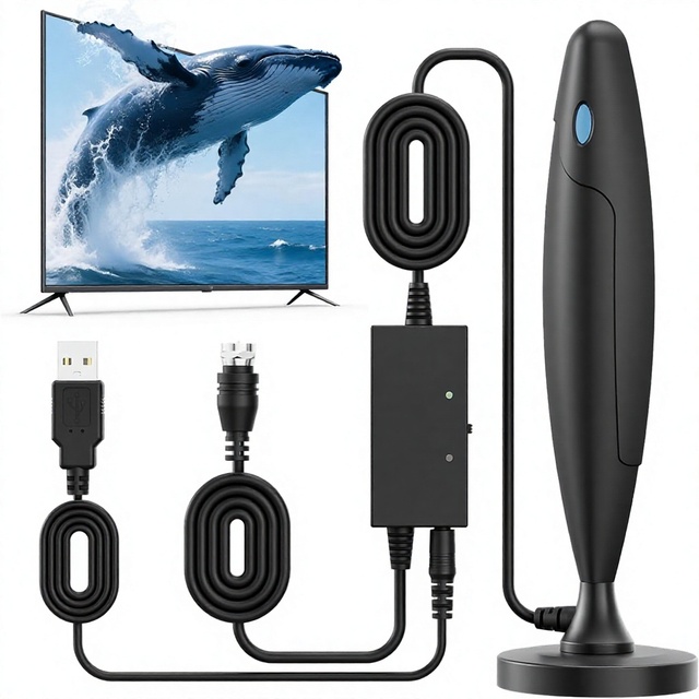 TV Antenna Smart TV Indoor Digital Antenna Local Channels | Magnetic Base 3600+ Miles High Gain Long-Range Reception Amplifier