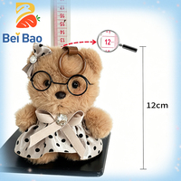 Nouvel Arrivage Porte-clés Mini Ours en Peluche 12 cm, Peluche Haute Densité, Breloque de Sac Esthétique Habillée, En Stock pour le Soutien Émotionnel
