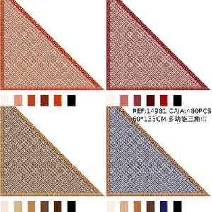 Foulard triangolare multifunzionale 60x135 cm con motivo geometrico in poliestere e cotone per uomo, per uso esterno - Product Image 3