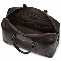 Sac de voyage personnalisé GORFIA en cuir PU gaufré crocodile, grand sac de week-end avec poignées roulées et sangle amovible