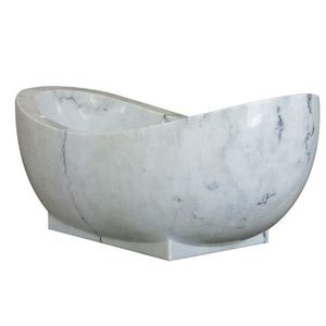 Baignoire ovale en <span class=keywords><strong>marbre</strong></span> blanc naturel de style <span class=keywords><strong>japonais</strong></span>, baignoire profonde - Product Image 6