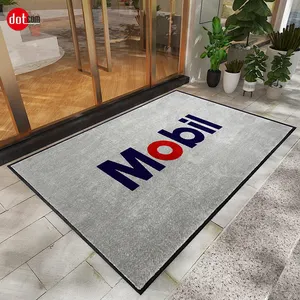 Dotcom entrega rápida diseño personalizado alfombra Logo marca impresa felpudos cuadrado moderno personalizado impresión de inyección de tinta 100% nailon