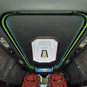 Accessori Interni per Van Executive Vito in Lega di Alluminio Portatile, Sedile Aero di Lusso in Pelle Caramello Impermeabile con LED Cielo Stellato Blu - Product Image 2