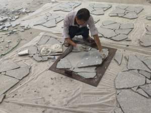 SH STONE Gros <span class=keywords><strong>Pierre</strong></span> Naturelle Jardin Fantaisie Gris Granit Maille <span class=keywords><strong>Plate</strong></span> Fou Pavés Carreaux pour Pavage de Sol - Product Image 2