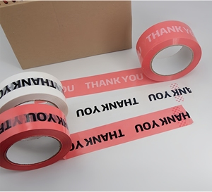 Rollo Jumbo de cinta de agradecimiento de color rosa para embalaje y cinta de sellado de cartón, película adhesiva, cinta de embalaje para Boutique - Product Image 5