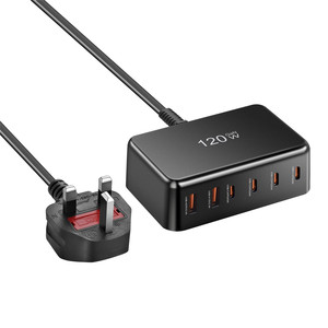 Meilleure vente multifonctionnel 6 ports pour téléphone pour ordinateur portable tablette USB C <span class=keywords><strong>chargeur</strong></span> adaptateur 120W GaN <span class=keywords><strong>chargeur</strong></span> pour extérieur Station cadeau - Product Image 5