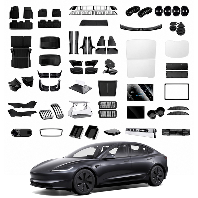 Newest Inteior for Tesla Model 3 Car Accessories 2026 TPE for Model 3 Floor Mats Screen Film Storage Bin Box Bucket Cup Holder
