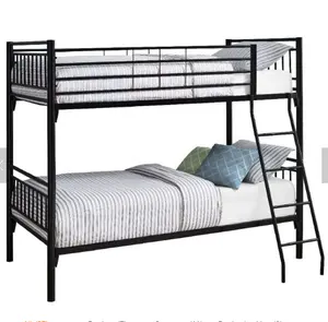 cama doble Suppliers-Litera de acero doble para adultos, marco de Metal desmontable, resistente, 2021