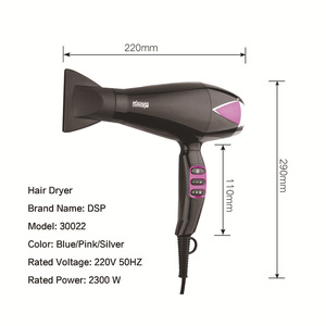 Secador de pelo profesional Dsp 220V con motor AC de alta velocidad, con concentrador y boquilla difusora para uso doméstico y en salones de belleza. - Product Image 3