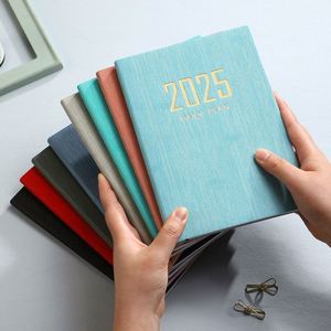 New Custom Black Blue Academic A5 Hardcover Printed PU Leather Cover Diary Journal Yearly Monthly Daily Planner Notebook <b>Gift</b> - Product Image 2