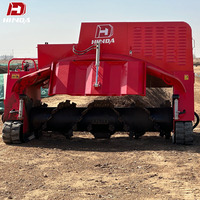 Machine de retournement de compost sur chenilles entièrement hydraulique, équipement de fermentation du fumier de bétail, fabrication d'engrais bio à haute efficacité