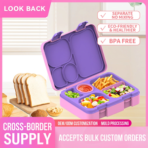 2026 <b>Kids</b> <b>Lunch</b> <b>Box</b> Silicone Leak Proof Food Grade Bento <b>Box</b> For Children Rectangle M Size Single Tier 1-3L Capacity - Product Image 5