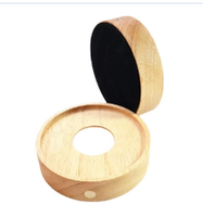 Capteur tactile de lumière LED rechargeable par USB Base d'affichage en bois Support de lampe en bois massif pour verre cristal Résine acrylique Plug-In