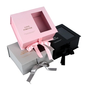 Luxury Pink Valentines Day Box Flower Packaging Rose Gift Box floral new design flower box rectangular with i love you