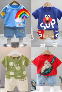 Conjuntos de Ropa Infantil de Algodón Modal Sin Marca, Pijamas Casuales Lisos, Camiseta de Manga Corta y Pantalones Cortos, Ropa de Casa Ligera de Verano - Product Image 6