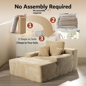 Divano Modulare Moderno Salvaspazio Sottovuoto per Arredamento <span class=keywords><strong>Casa</strong></span>, Divano Letto Quadrato con Cuscini, Set Divani Arrotolabili per Soggiorno - Product Image 5