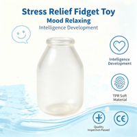 Bouteille de lait transparente en TPR, jouet à presser, coque vide DIY, balle à pincer, jouet sensoriel anti-stress