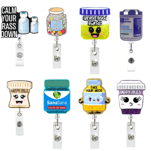 Porte-badge en acrylique pailleté en gros, porte-badge pour étudiants en soins infirmiers, porte-badge pour le bureau, accessoires scolaires - Product Image 1