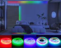 Bande lumineuse LED COB 576D 10W/M 24V en cuivre, contrôlée par Wi-Fi, éclairage décoratif pour téléviseur domestique, largeur 8mm, garantie 3 ans